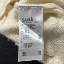 earth music&ecology・アースミュージックアンドエコロジー・ギャザーパフスリーブニットプルオーバー・フリーサイズ定価4389円_画像6