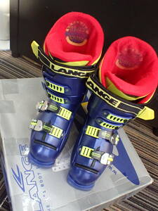  бесплатная доставка условия иметь! Lange (LANGE) лыжи ботинки ZERO 9 Racing ZD / 22.5cm Италия производства ботинки длина 275mm размер надпись 4 голубой желтый 