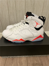 US９ 2７cm NIKE AIR JORDAN RETRO 7　 White Infrared インフラレッド CU9307-160 off white トラビススコット DUNK SB 　jordan6 _画像2