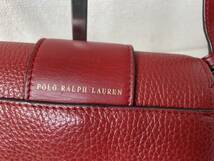 POLO RALPH LAUREN ポロラルフローレン ペブルドレザー ミニ lennoxバッグ 肩掛け ショルダー レザー ワンショルダー バッグ レッド_画像5