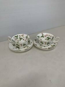 K　ウェッジウッド　WEDGWOOD　ワイルドベリー　カップ＆ソーサー　2客セット