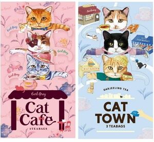  cat Cafe * cat Town black tea 2 kind set cup. ....... tea bag 