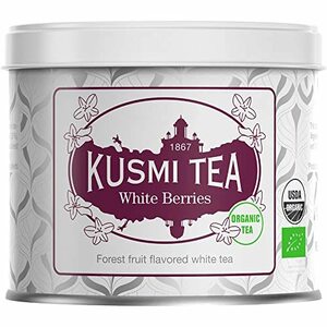 KUSMI TEA クスミティー ホワイトベリーズ 90g缶 オーガニック 有機JAS認証 白茶 ハーブティー