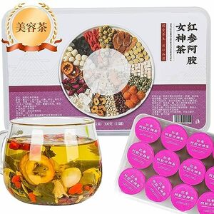 煕渓 ?参阿?女神茶300g（20g*15罐）紅参阿膠女神茶 女性の生理 女性の生理 夜更かし 滋養茶美容茶 花茶 美筋美顔茶