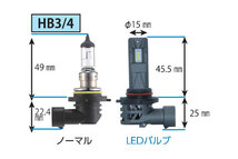 RG コンパクトスターHF ヘッドライト ハイビーム用 LEDバルブ HB3 6000K ホワイト レガシィB4 BL系 H15.6～H18.4 純正HB3/H7/H3_画像2