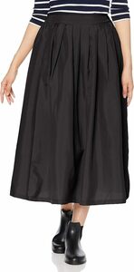 atsugiUNCLOSE Anne Crows водоотталкивающий tuck юбка непромокаемая одежда вода .. .. длинная юбка талия резина 49149PS чёрный черный прекрасный товар 
