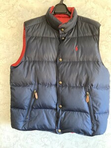 ★714★POLO RALPH LAUREN ラルフローレン ダウンベスト★リバーシブル 紺/赤 サイズXL USA購入