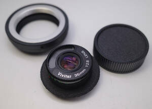 10　改造レンズ　ビビター　VIVITAR 1:2.8/35mm　L39用　　アダプター付　ソニーミラーレス（Eマウント）用