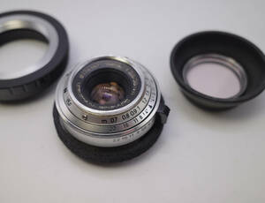 117　美品　改造レンズ　Schneider-Kreuznach Xenar, 1:2.8/38mm　L39用　ビンンテージ富士フィルム（Xマウント）アダプター付