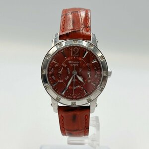 CASIO SHN－3012L 腕時計＜時計＞カシオ SHEEN シーン デイデイト レディース腕時計 レッド シルバー クォーツ ブランド