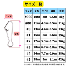 【送料84円】ステンレス製 フックドスナップ ＃1 100個セット インタースナップ ルアー釣り エギング かんたん開閉 すり抜け抜群！_画像2