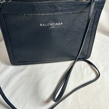 BALENCIAGA ショルダーバッグ レザー セカンドバッグ ポーチ ネイビーバレンシアガ _画像6