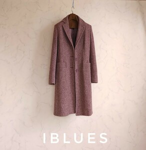 超高級 希少 Maxmara 一級品モダンチェスターコート iblues おしゃれパープル系カラー イブルース マックスマーラ