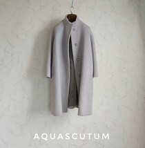 超高級 Aquascutum 極上のふわふわコート アクアスキュータム エレガントシックスタイル ライトグレー系カラー おしゃれ裏地_画像1