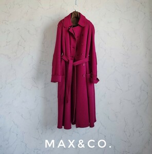 超高級 希少 Maxmara 一級品ダブルフェイスコート 1枚仕立て ウールトレンチコート max&co. マックスマーラ マックスアンドコー　