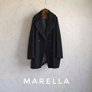 超高級 Maxmara 一級品モダンチェスターコート ふわゆるリラクシングシルエット MARELLA マレーラ マックスマーラ ブラックカラー