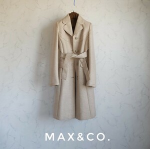 超高級 希少 極美品 Maxmara 憧れの一級品モダンベルテッドコート おしゃれスタイル max&co. マックスマーラ マックスアンドコー 