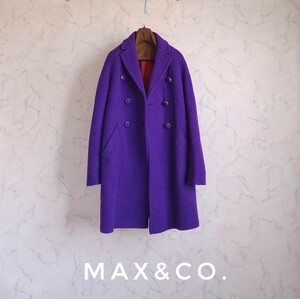 超高級 美品 希少 Maxmara 豪華リラクシングチェスターコート 大人気おしゃれパープル max&co. マックスマーラ マックスアンドコー 