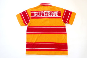 (L)Supreme Stripe Velour Poloシュプリームストライプベロアポロ