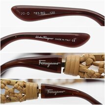 【1円】サルヴァトーレ フェラガモ 783 8G 120 サングラス メガネ 眼鏡 ブラウン系 メンズ Salvatore Ferragamo z24-70 中古品 z_b_画像4