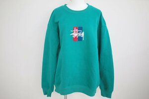 ◎ 中古品 STUSSY ステューシー トレーナー スウェット 裏起毛 XLARGE グリーン系 ファッション h_b