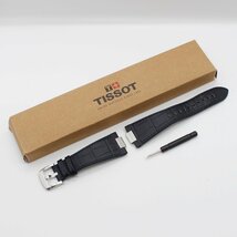 TISSOT ティソ 純正ベルト T852047701 ダークブルー レザー ストラップ スチール製エンドピース付 中古品 m_w(j) m24-34123_画像1