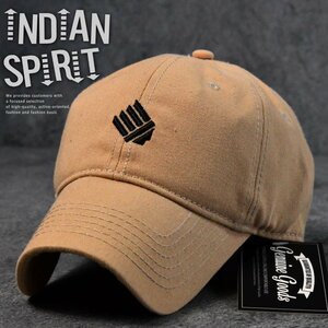 INDIAN キャップ ローキャップ 帽子 メンズ レディース 野球帽 インディアン キャンプ アウトドア 7988121 ベージュ 新品 1円 スタート
