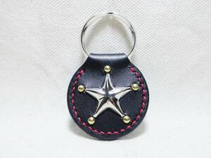  studs key holder saddle leather key ring hand .. leather small articles leather craft leather key holder handcraft leather new goods unused prompt decision 