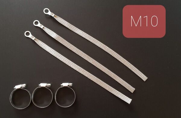 マフラーアース 簡単取付キット 約30cm 3本セット アーシング