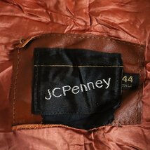 L6J/Y7.6-5　70s ヴィンテージ　J.C.PENNEY　ジェイシーペニー　本革　レザーベスト　革ベスト　くるみボタン　44　ブラウン　アメリカ古着_画像7