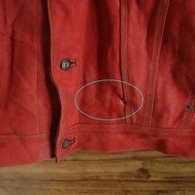 B2S/Y7.6-2　RED SKINS　レッドスキンズ　本革　レザートラッカージャケット　ジージャンタイプ　ライダース　ブルゾン　XL　レッド_画像3