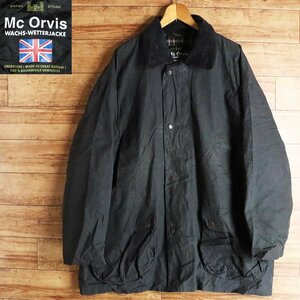 L1J/R1.8-3　90s　イギリス製　Mc Orvis　マック オービス　オイルドジャケット　ハンティングジャケット　XXL　ネイビー　イギリス古着