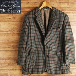 I2K/R1.10-4　英国製　Chester Barrie　Burberrys　バーバリー　カシミア　テーラードジャケット　ブレザー　ユーロ古着