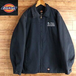 B1K/R1.12-2　Dickies　ディッキーズ　ワークジャケット　ブルゾン　ポリコットンジャケット　企業物　アメリカ古着　メンズ　XL