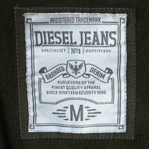 J9S/R1.12-3　DIESEL JEANS　ディーゼル　ジップアップジャケット　裏フリース　ジャンパー　ブルゾン　フーディ　M　グリーン系　古着_画像7