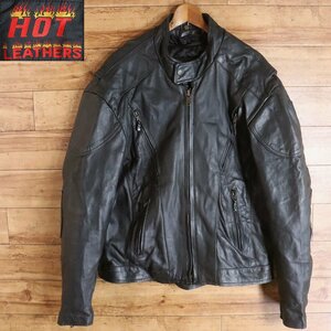 B10K/Y1.17-2　HOT LEATHERS　ライダースジャケット　レザージャケット　本革　革ジャン　皮ジャン　ライナー付き　メンズ　48