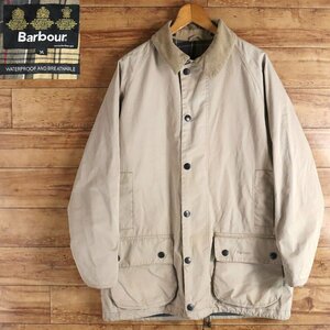 D8S/R1.16-2　Barbour　バブアー　WATERPROOF AND BREATHABLE　アシュビージャケット　ラグランスリーブ　メンズ　M　ベージュ系　古着