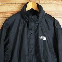 ％2S/Y7.17-2　THE NORTH FACE　ノースフェイス　Hydrenaline　ナイロンジャケット　裏メッシュ　収納フード　メンズ　M　ブラック　古着_画像2