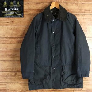 G6S/R1.19-2　90s　イギリス製　Barbour　バブアー　BEAUFORT　ビューフォート　オイルドジャケット　3ワラント　C38/97CM　ネイビー系