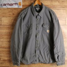 F10T/R12.13-3　アメリカ古着　Carhartt　カーハート　裏チェック　シャツジャケット　3XL　XXXL　ワークジャケット　ダックジャケット_画像1