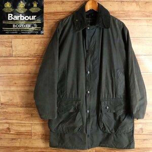 F10T/R12.13-3　イギリス製　Barbour　バブアー　BORDER　ボーダー　オイルドジャケット　C38　3ワラント　ハンティングジャケット