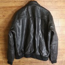 F7T/Y12.12-4　アメリカ古着　REAL LEATHER　レザーフライトジャケット　本革　Lサイズ　レザージャケット　革ジャン　皮ジャン_画像8