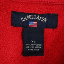 L5J/Y7.11-6　アメリカ古着　U.S. POLO ASSN.　ユーエスポロアッスン　ハーフジップ　プルオーバー フリースジャケット　刺繍　XL ネイビー_画像5