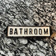 BATHROOM バスルーム お風呂場 トイレ 鋳鉄 プレート 15x3.5x0.5cm 179g その9_画像1