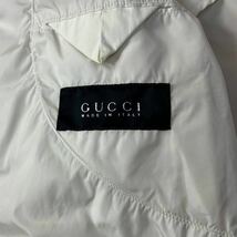 希少レア/54 XXL相当★グッチ/GUCCI シェリーライン リブニット ラーダース ジャケット ウィンドブレーカー 光沢ナイロン メンズ 白_画像9