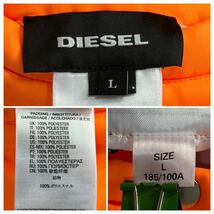 美品/XL-2XL相当★ディーゼル/DIESEL デカロゴ バックプリント スレ加工 フライトジャケット MA-1 リバーシブル 2WAY 中綿 メンズ 黒_画像10