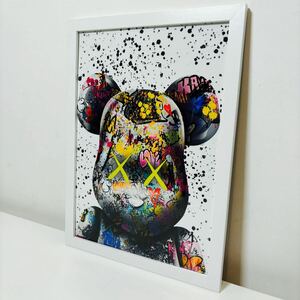 [ white amount attaching poster ]KAWS( Kaws )19 Bearbrick (A4 size )