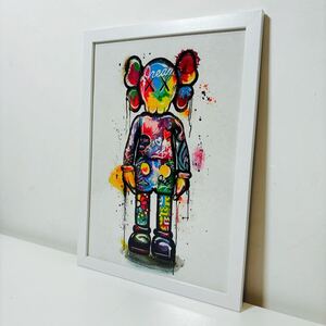 【白額付きポスター】KAWS(カウズ)29ベアブリック(A4サイズ)