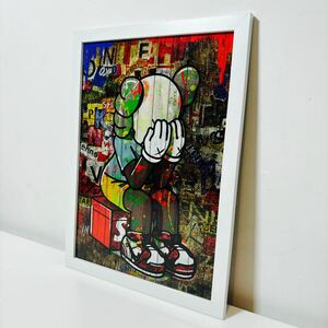 【白額付きポスター】KAWS(カウズ)32ベアブリック(A4サイズ)