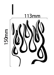 自作カッティングステッカー ファイヤーパターン トライバル風 炎 火 I 113×150mm ネコポス対応可能 ステッカー商品同梱可 新品[S-93]
